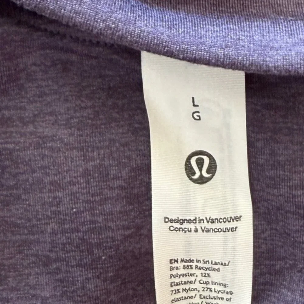 Lululemon Soft Sueded Light Support B/C Cup Purple Sports Bra - Picture 10 of 10